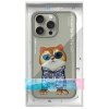 Nimmy etui iPhone 15 Pro 6.1 szary/gray Glasses Cool Cat